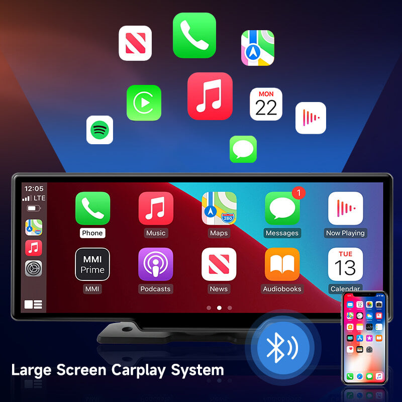 Ottoscreen Portable 10" Apple CarPlay & Android Auto Car Display Screen