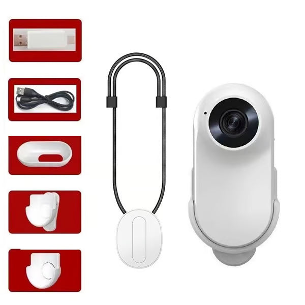 Wearable Necklace 1080P Thumb Action Camera with Spring Clip