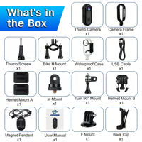 Wearable Necklace 1080P Thumb Action Camera with Spring Clip